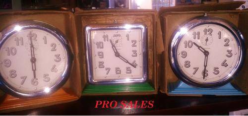 Set of 3 Vintage Normandy Made in France Alarm/Travel clocks all working 100%