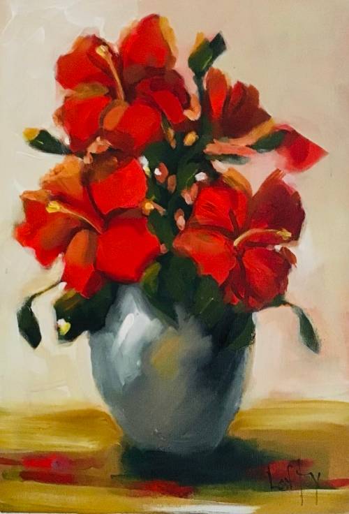 Hibiscus (340 x 500) Acrylic on canvas