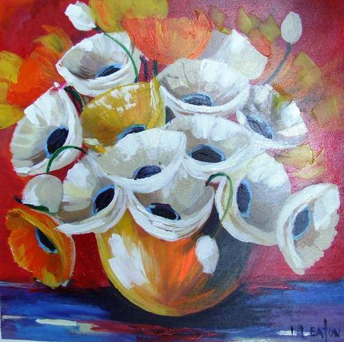 Original Lofty Eaton painting.(700x700)  Poppies.Acrylic on canvas.Unframed