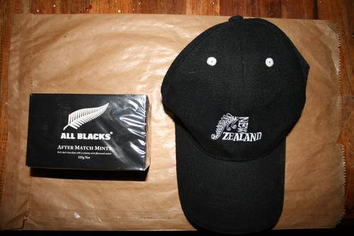 New Zealand cap and All Black After Match Mints!!!!! FOR YOU COLLECTION / BAR!!!!