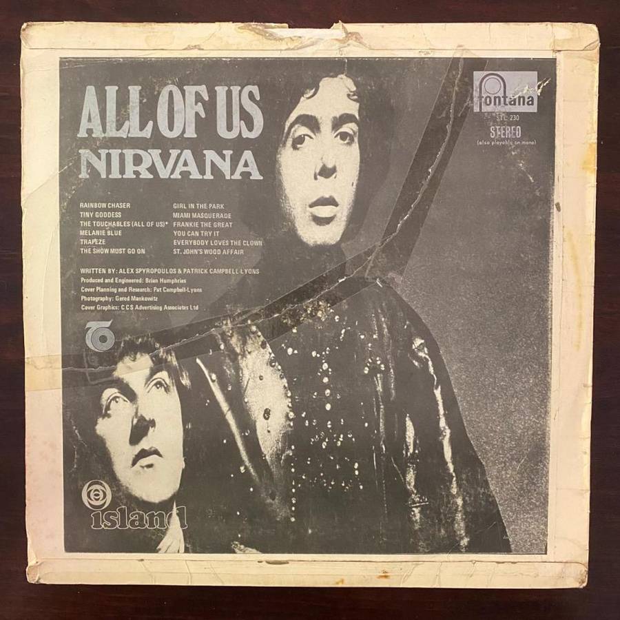 Nirvana - All Of Us Vinyl LP South African Press Rare Psychedelic Rock