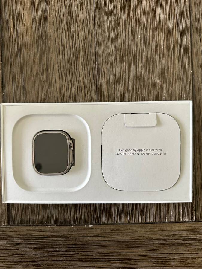 Apple Watch Ultra GPS + Cellular, 49mm Titanium Case with White Ocean Band