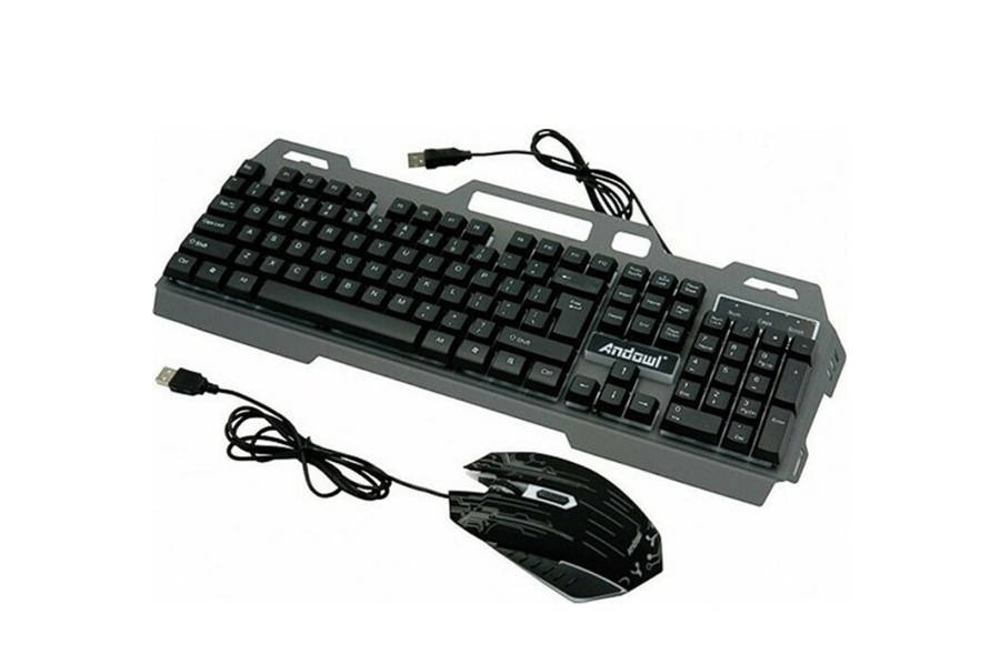 Andowl RGB Keyboard & Mouse Combo - Backlit & Ergonomic design