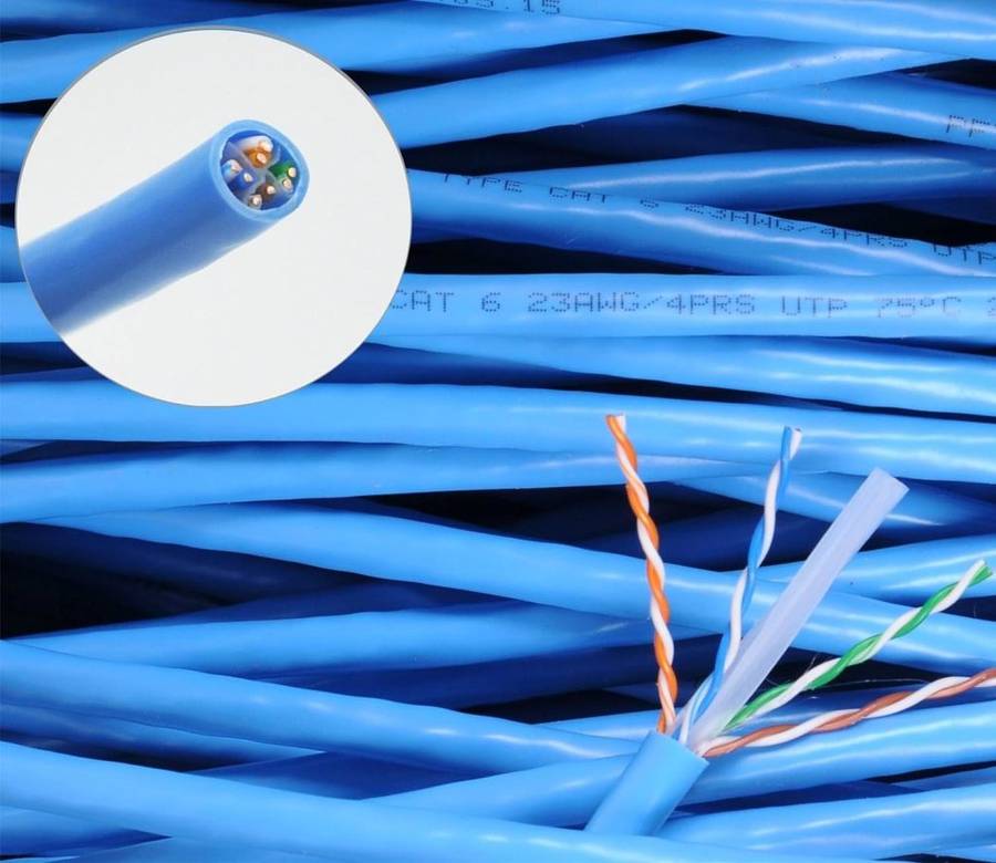 Blue RJ45 CAT6 Ethernet LAN Network Internet Computer Patch Solid Wire 23 AWG UTP Cable