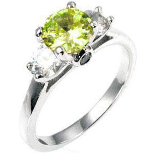 *** WHITE GOLD PLATED TRIO CZ RING -- R1 NO RESERVE!!
