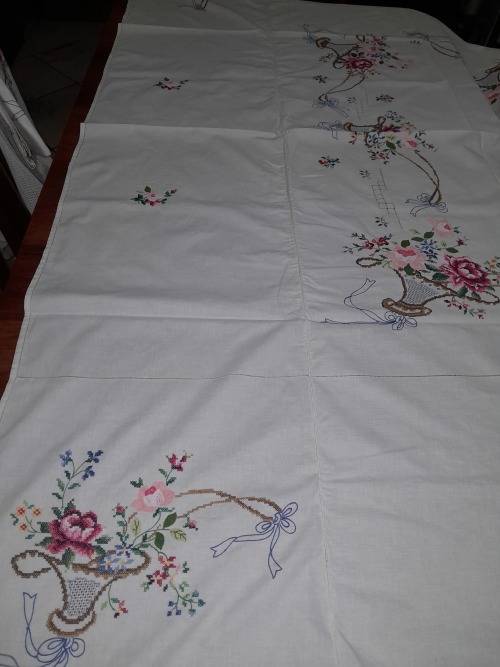 BIG BEAUTIFUL HAND EMBROIDERED TABLECLOTH (2 available)