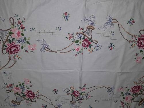 BIG BEAUTIFUL HAND EMBROIDERED TABLECLOTH (2 available)