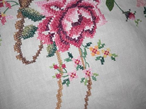 BIG BEAUTIFUL HAND EMBROIDERED TABLECLOTH (2 available)
