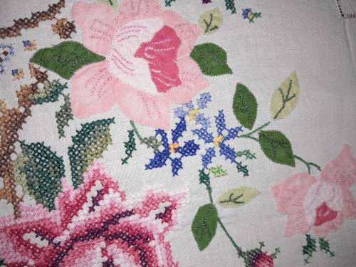 BIG BEAUTIFUL HAND EMBROIDERED TABLECLOTH (2 available)