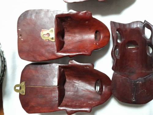 5 EASTERN ROSEWOOD MASKS/ PLAQUES