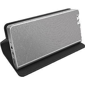 Panasonic SC-NA10 Bluetooth speaker with NFC and leather cover.