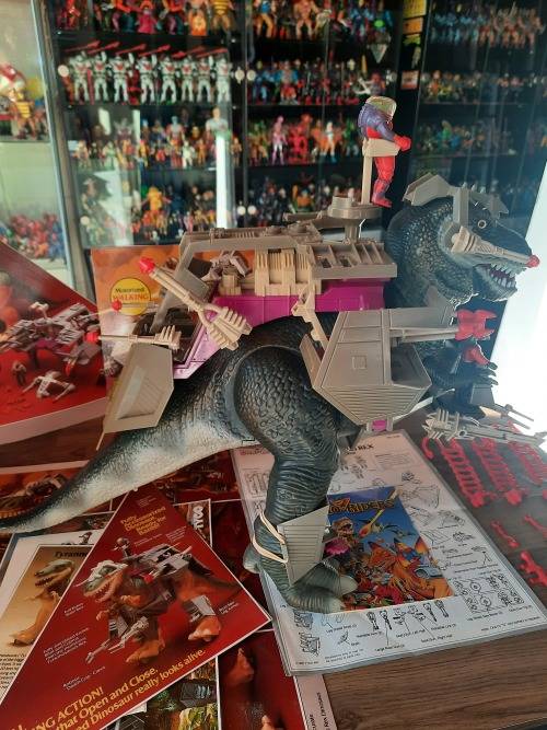 Dino Riders 1987 Complete RARE Tyrannosaurus Rex With Instructions And Box Cut Out Vintage Figure