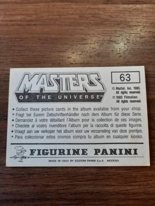 1983 MOTU PANINI STICKER 63 (MOTU) Vintage Figure