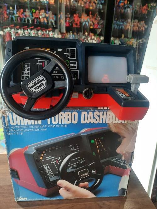 1983 Complete TOMY TURNIN TURBO DASHBOARD WITH BOX Vintage Figures
