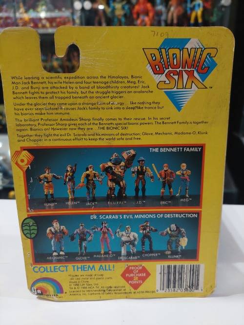 Bionic Six 1986 Complete ON CARD MECHANIC Vintage Figure
