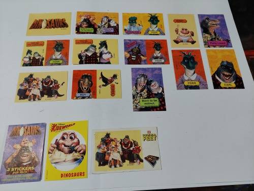 Vintage Sticker Album DINOSAURS x13 Stickers UNUSED Vintage Figure