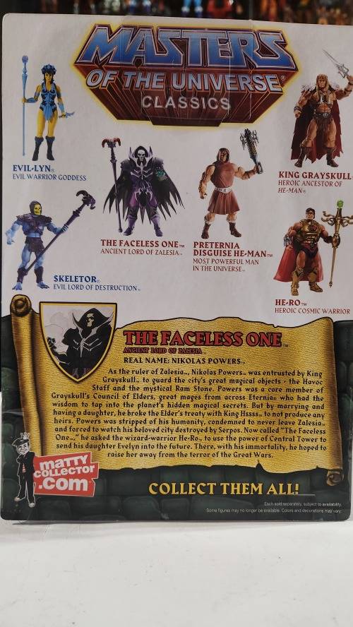 MOTUC THE FACELESS ONE (MOC) Masters Of The Universe Classics Figure He-Man