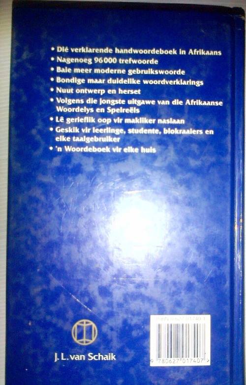 Verklarende Afrikaanse Woordeboek by Labuschagne en Eksteen Hardeband