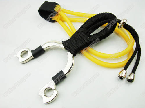 4 Strips Top natural latex tube Stainless Steel Handle Hunter Slingshot Catapult Outdoor