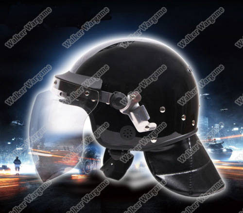 Tactical Anti Riot Helmet With Face Polycarbonate Visor And Leather Neck Protector