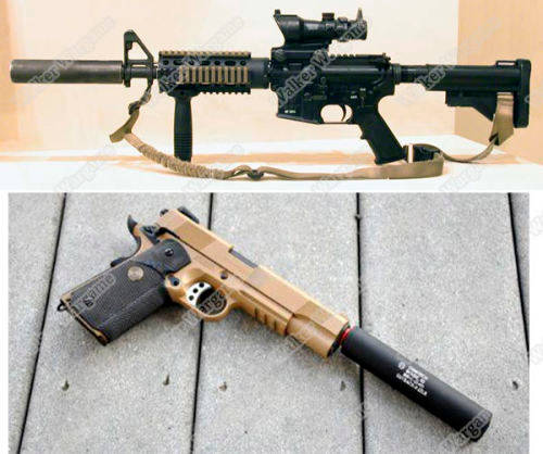 Airsoft Rilfe 14mm Full Metal Silencer - Black - Long Type 195mm Fit Pistol And Rifle