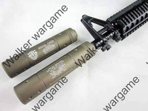 Airsoft Rilfe 14mm Full Metal Silencer - Black - Long Type 195mm Fit Pistol And Rifle