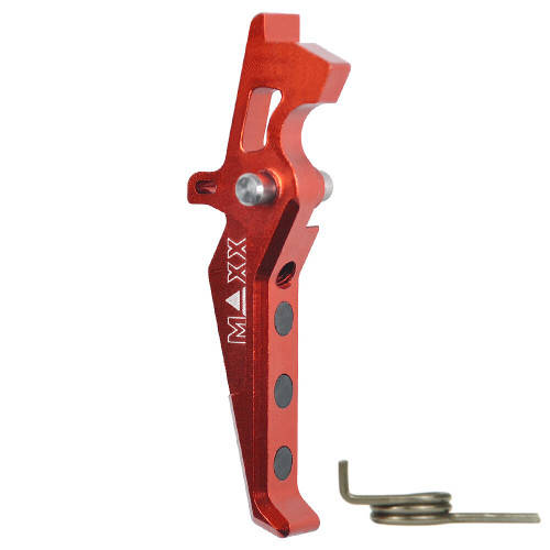 MAXX CNC Aluminum Advanced Trigger Style E Red For Airsoft M4