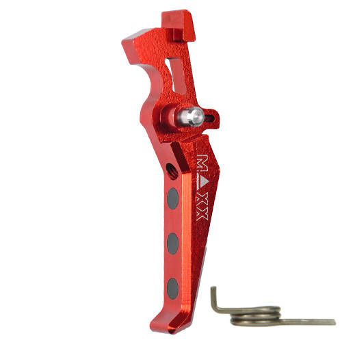 MAXX CNC Aluminum Advanced Trigger Style E Red For Airsoft M4
