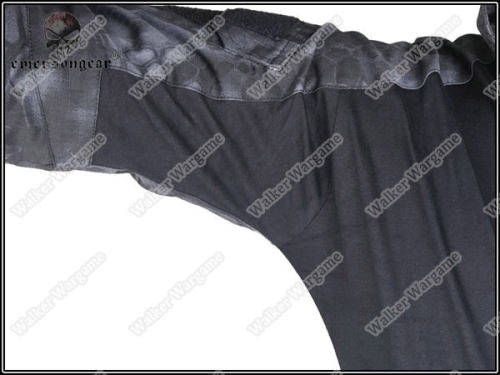 Night OPS Black TYP Typhon Camo Combat Set Shirt & Pants Bulid in Elbow & Knee Pads - Size XL