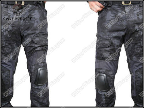 Night OPS Black TYP Typhon Camo Combat Set Shirt & Pants Bulid in Elbow & Knee Pads - Size XL