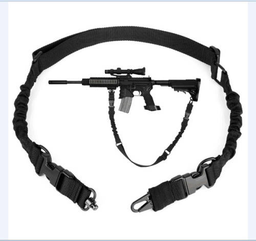 Quick release Tactical Two 2 Point Gun Sling Gen2 Adjustable Bungee Rifle Sling - Black