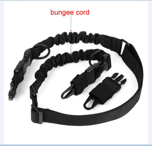 Quick release Tactical Two 2 Point Gun Sling Gen2 Adjustable Bungee Rifle Sling - Black
