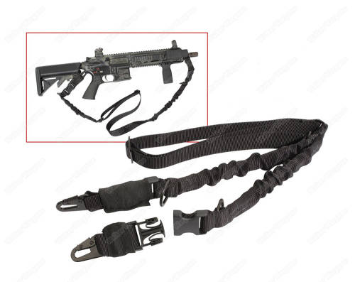 Quick release Tactical Two 2 Point Gun Sling Gen2 Adjustable Bungee Rifle Sling - Black