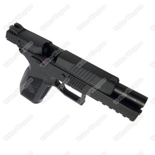 KJ Works CZ75 P09 Duty Airsoft Green Gas Blow Back Pistol - Black