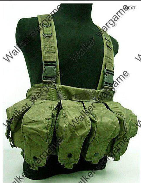 Russian Army, Chinese Army AK Magazine Chest Rig Carry Vest - OD Green