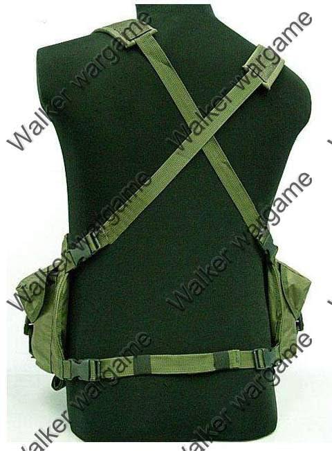 Russian Army, Chinese Army AK Magazine Chest Rig Carry Vest - OD Green