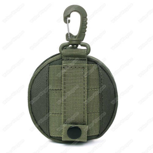 Molle Coin Bag Key Bag Round Small Bag with Hook - SWAT Black