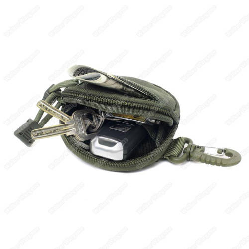 Molle Coin Bag Key Bag Round Small Bag with Hook - SWAT Black