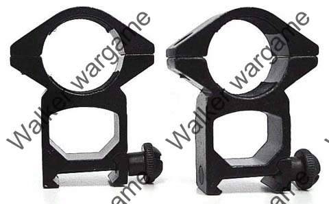 Tactical 25mm High QD Scope/Flashlight Ring Mount 20mm RIS Rail (Pair)
