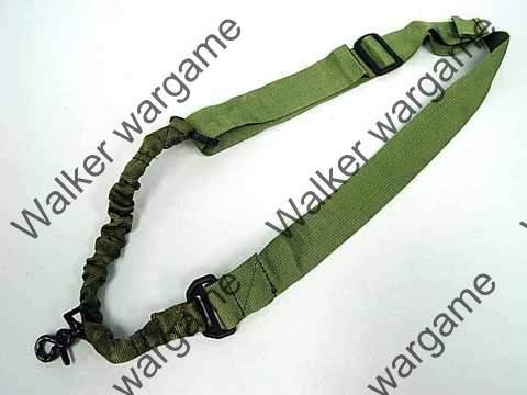Tactical one Point Elastic Bungee Snap Hook Rifle Sling -- OD Green
