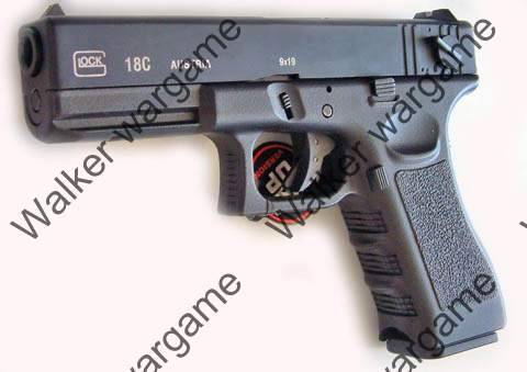 HK3 Glock 18C Airsoft Green Gas Blow Back Pistol (Full/Semi Shooting Mode)