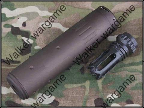 Element SCAR-SD Mock QD Silencer w/ SCAR Flash Hider 14mm CCW - Tan