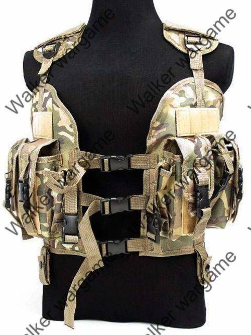 US Navy SEAL CQB Tactical LBV Modular Assault Vest - Special Force Multi Camo