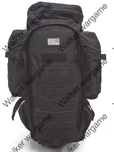 65L Combat Utility Rucksack Backpack Bulit in Rifle Bag - SWAT Black