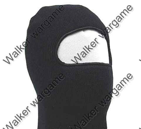 Winter 100%Wool Balaclava Hood 1 Hole Head Face Mask Protector --- SWAT Black