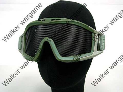 Airsoft No Fog Metal Mesh US Amry Style Goggle - OD Green