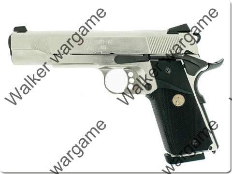 Army Full Metal Green Gas BlowBack Tactical 1911 - Silver R27