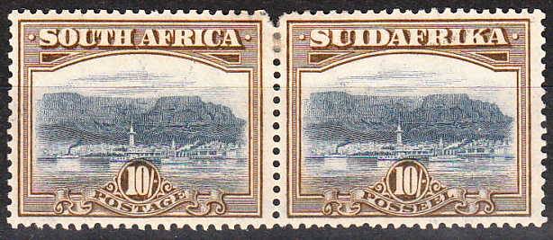 SA 1927 LONDON PICTORIALS TEN SHILLING SACC 39 MINT PAIR BUT FAULTY. SEE SCAN