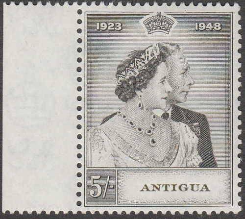 ANTIGUA 1948 SILVER WEDDING 5/- VERY FINE MNH. SG 113 C/V R250
