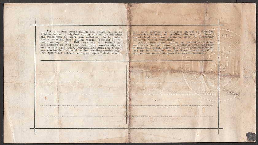 ZAR 28 MAY 1900 EEN POND ONE POUND GOUVERNEMENTS NOOT. CONDITION AS PER SCANS